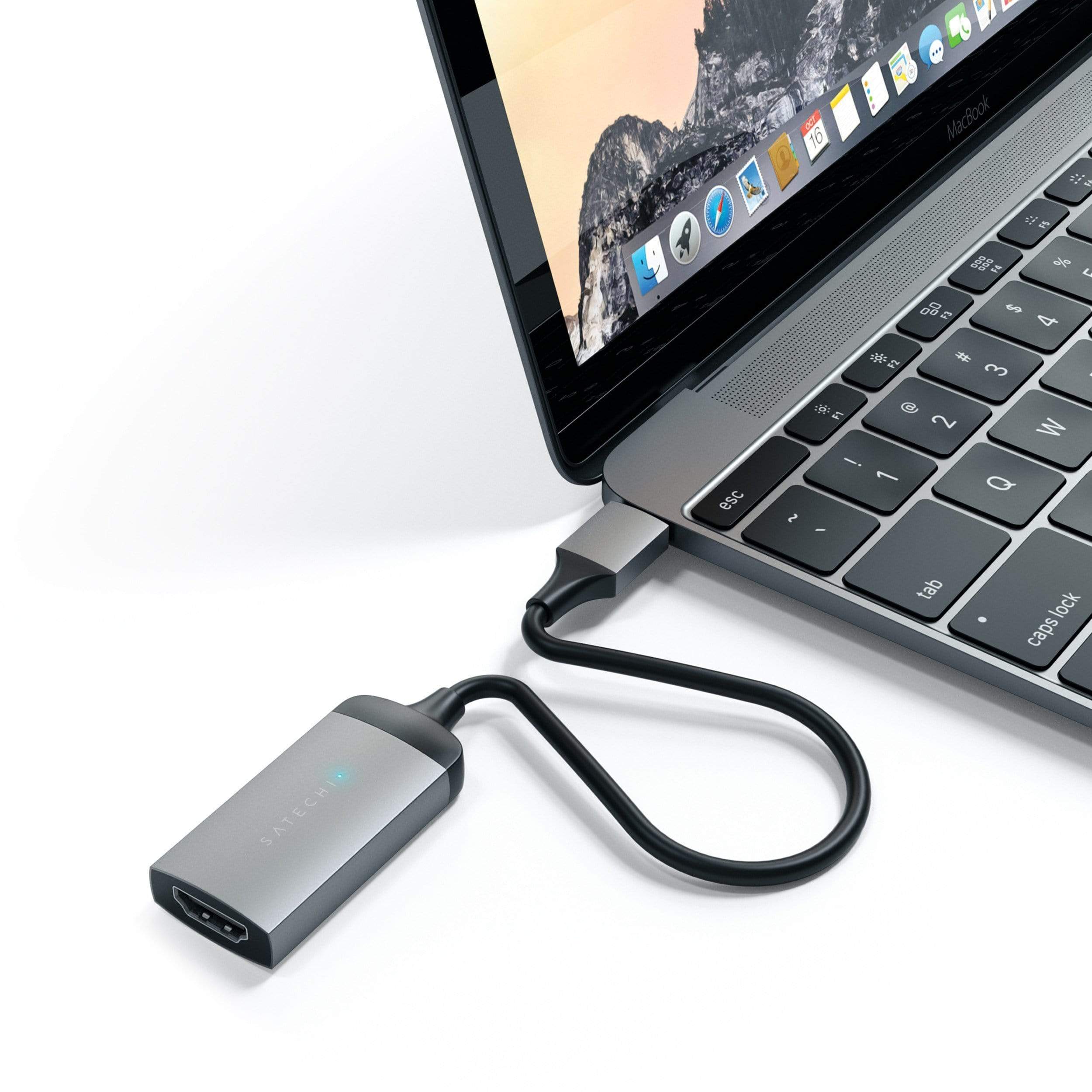 Aluminum Type-C to HDMI Adapter 4K 60Hz Adapters Satechi Space Gray