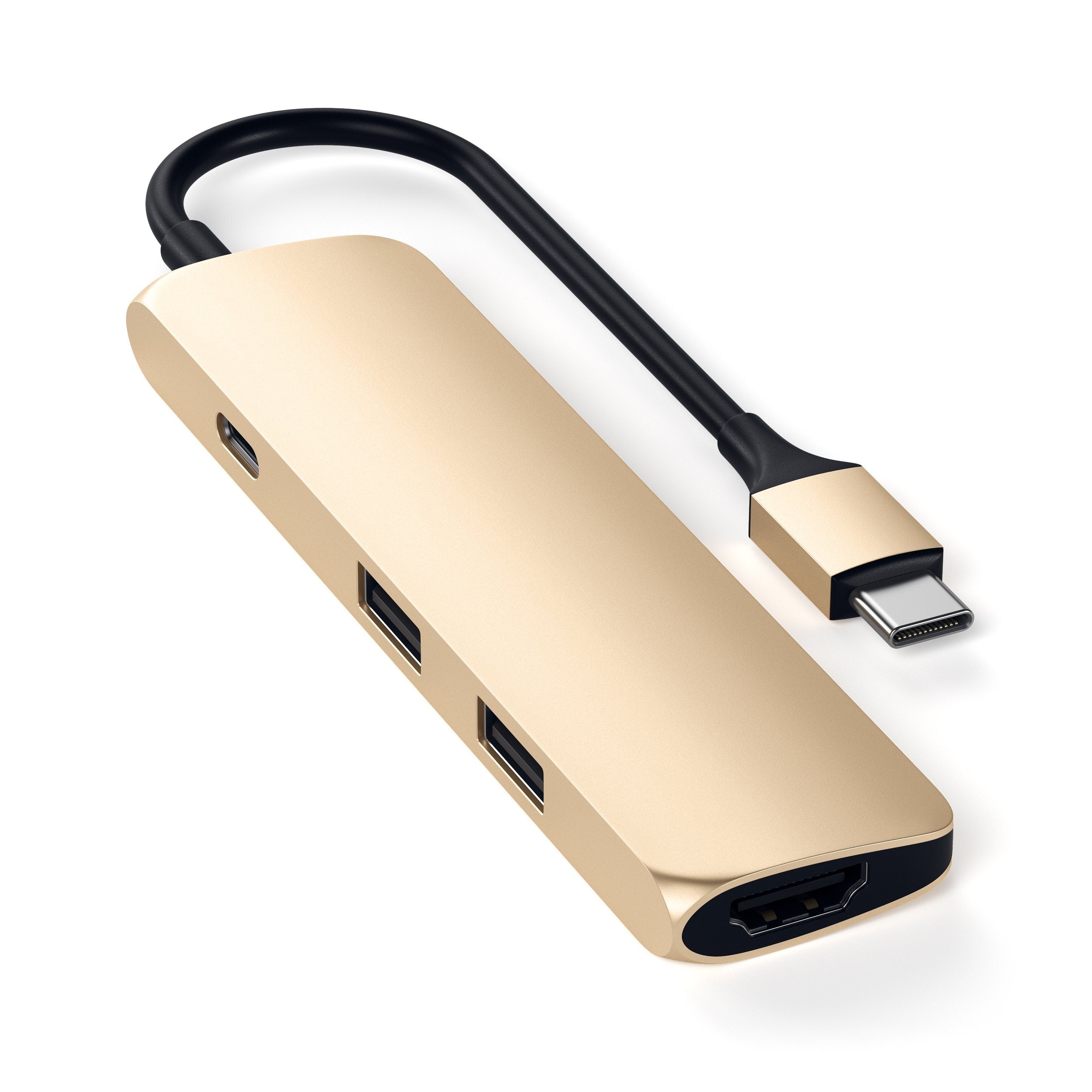 Type-C Slim Multi-Port Adapter 4K Multi-Ports Satechi Gold 