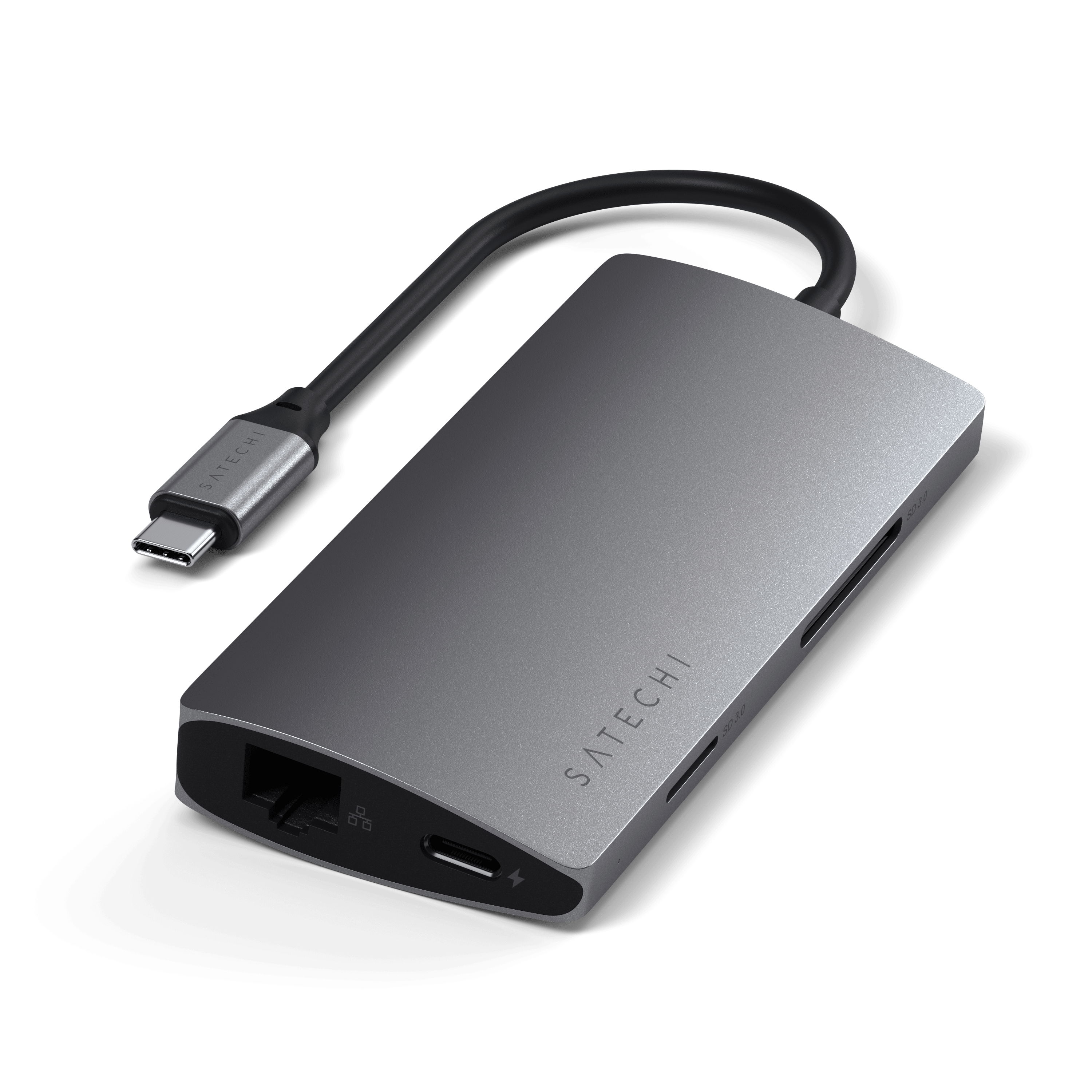 Type-C Multi-Port Adapter 4K with Ethernet V2 Adapters Satechi Space Gray